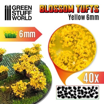 GSW 9282 Blossom TUFTS 6mm - Yellow Flowers (trawki samoprzylepne)