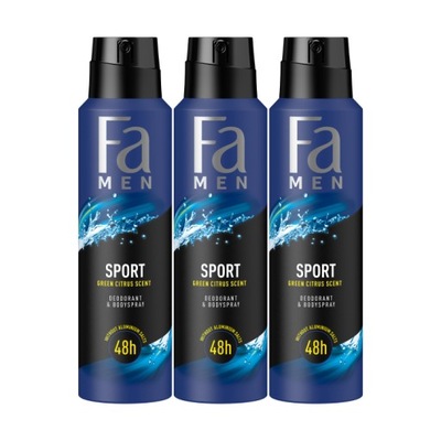Fa Men Dezodorant Spray Sport 150ml x3