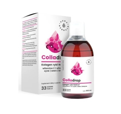 Aura Herbals Colladrop, Kolagen rybi NatiCol + witamina C (500 ml)