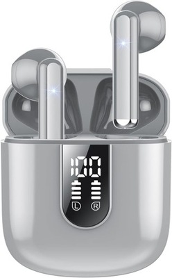 SŁUCHAWKI BEZPRZEWODOWE DOUSZNE SZARE BLUETOOTH