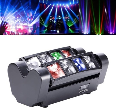 Oświetlenie sceniczne Spider Moving Head światło DMX512 LED RGBW 8 x 10