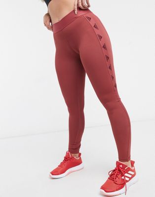 ADIDAS CZERWONE LEGGINSY SPORTOWE DŁUGIE XL 1VAE