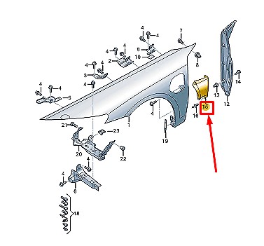 Audi e-tron gt правий inner fender air guide 4j3809964 фото №1