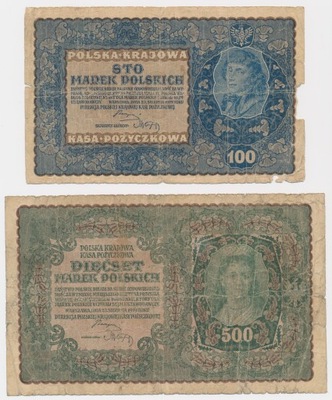 3268. 500 i 100 mkp 1919 - I Serja BZ i IF SERJA B - st. 6