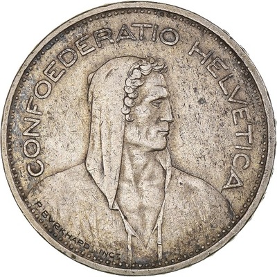 Moneta, Szwajcaria, 5 Francs, 1937, Bern, EF(40-45