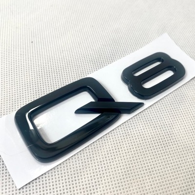 EMBLEMA AUDI Q8 AL PARTE TRASERA INSIGNIA NEGRO LUSTRE  