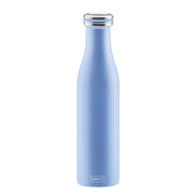 Butelka termiczna, stalowa, 0,75 l, niebieska perł