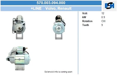 BV PSH СТАРТЕР RENAULT 0.9 KW СТАРТЕР