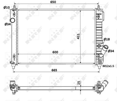 NRF 53903 CHLODNICA, SISTEMA DE REFRIGERACIÓN DEL MOTOR  