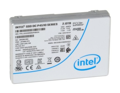 SSD Intel 2TB 2,5 NVMe U.2 P4510 SSDPE2KX020T8