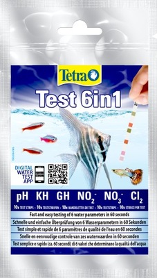 Tetra Test 6w1 25szt Na GH KH PH NO2 NO3 Cl2