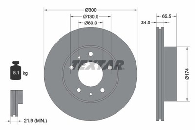 2X DISKU STABDŽIŲ FIAT PRIEK. DUCATO 94-/02-/06- 18 300MM 92116703 