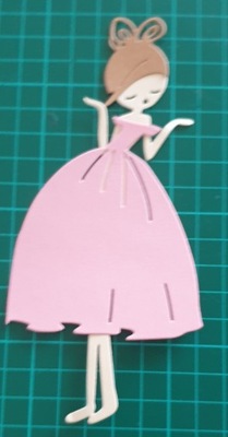 Scrapki papierowe dziewczyna w różowej sukience