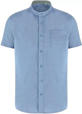 Koszula męska z krótkim rękawem C-TRIFO - niebieska XL