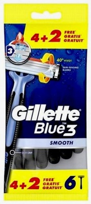 GILLETTE BLUE 3 Smooth Maszynki Do Golenia 6szt