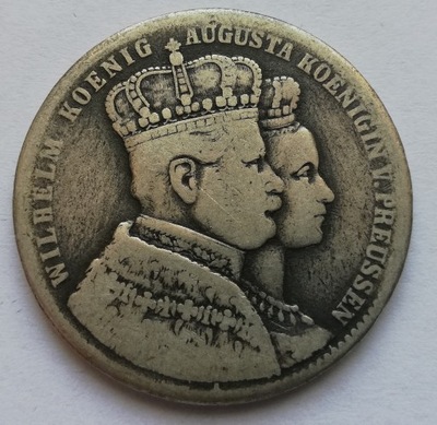 Talar 1861 Koronacja Wilhelma i Augusty, Wilhelm I Królestwo Prus srebro