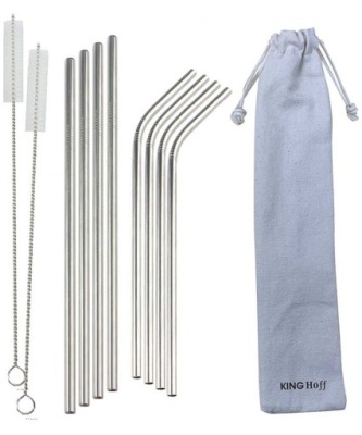 SLOMKI METALOWE STALOWE WIELORAZOWE DO NAPOJOW ZESTAW 8SZT ETUI