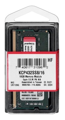 KINGSTON DED.16GB DDR4 3200MHz Single Rank SODIMM