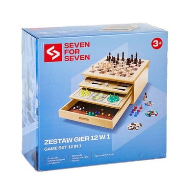 Seven for 7 Drewniany zestaw gier 12 w 1 Seven