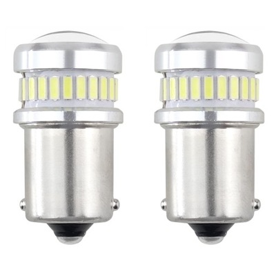 ŻARÓWKI LED CANBUS 3014 24SMD + 3030 6SMD BA15S P21W R10W R5W WHITE 12V 24V