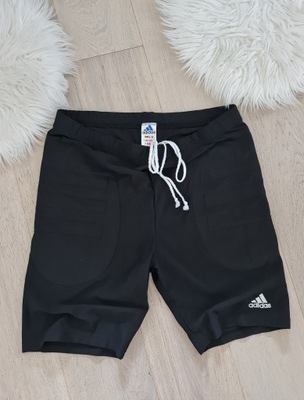 Adidas L czarne spodenki stretch sportowe