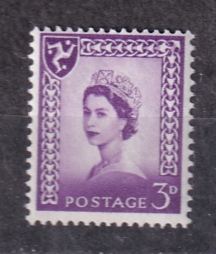 Anglia, Wyspa Man** Pierwszy znaczek, Elżbieta II Mi 1