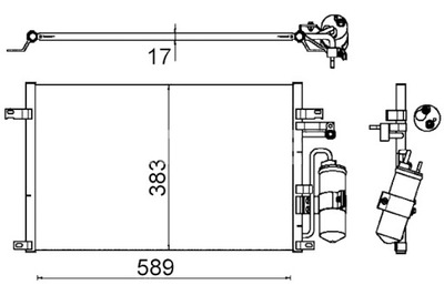 MAHLE CONDENSADOR DE ACONDICIONADOR CHEVROLET EPICA 2.0 2.5 01.05-12.11  