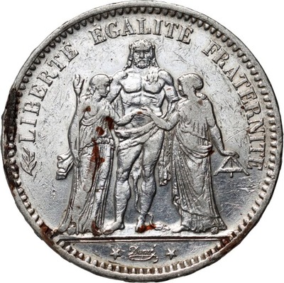 Francja, 5 franków 1876 A, Herkules