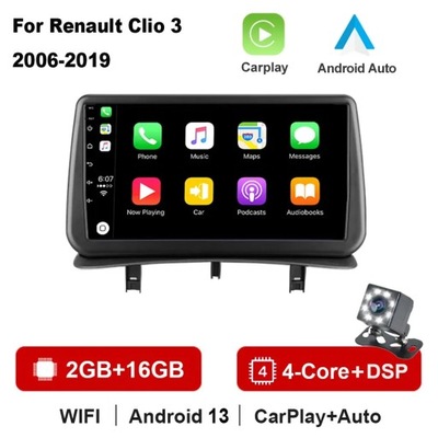 PARA RENAULT CLIO 3 CLIO 3 2005-2014 4G WIFI RADIO ANDROID 13 NAVEGACIÓN GPS  