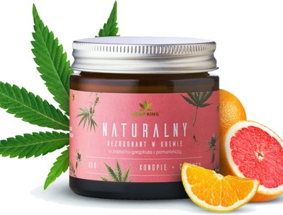 Naturalny Dezodorant w kremie cytrusowy grejpfrut + pomarańcza Hemp King