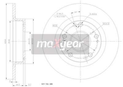 MAXGEAR 19-1854 ДИСК ТОРМОЗНОЙ