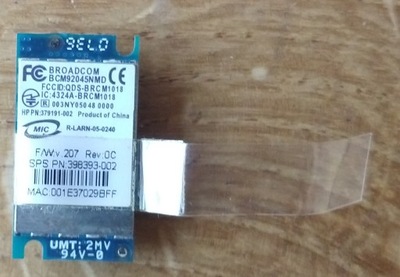 Moduł Bluetooth HP Broadcom BCM92045NMD HP 4525s D01