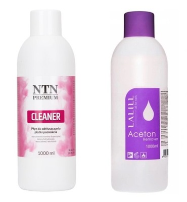 ZESTAW LaLill Aceton 1000 ml + NTN Cleaner 1000 ml ODTŁUSZCZACZ REMOVER