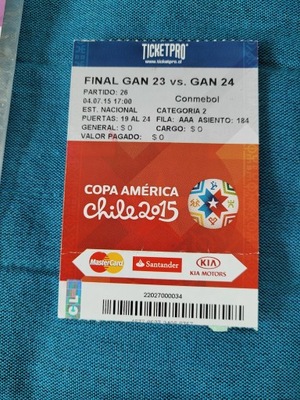 bilet Chile - Argentyna FINAŁ Copa America 2015