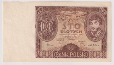 100 złotych Polska 1934 -UNC Seria C . J .