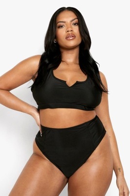 Boohoo czarny dół od bikini gładki plus size 48