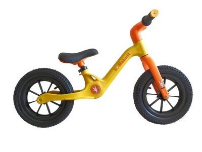 Rower rowerek biegowy świecące koła pomarańczowy dla dzieci