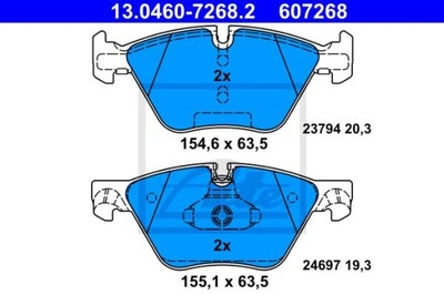 ATE 13.0460-7268.2 КОЛОДКИ ТОРМОЗНЫЕ ПЕРЕД BMW F10/F11 520-535 10-