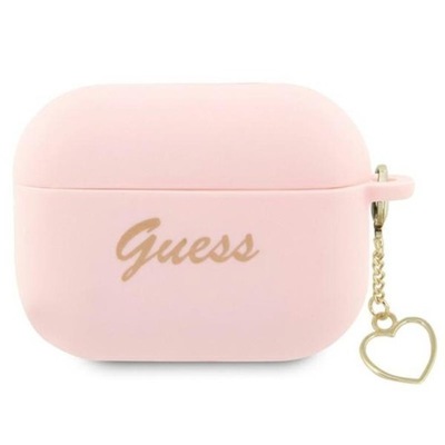 Guess Guess Silicone Heart Charm - Etui AirPods Pro 2 (różowy)