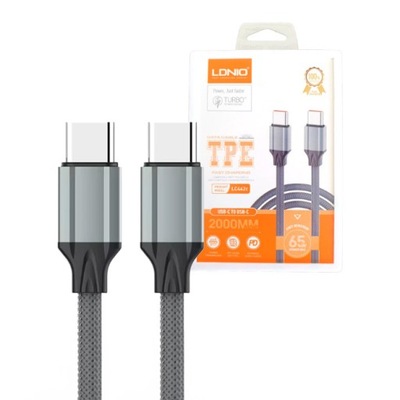 Kabel do szybkiego ładowania 2M USB-C na USB-C do 65W LDNIO LC442c