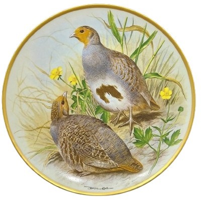 Talerz kolekcjonerski Kuropatwa Limoges Basil Ede