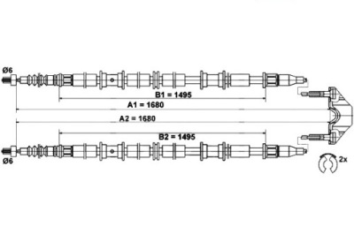 Ate трос тормоза ручного opel zafira a 1.6-2.2d фото №1
