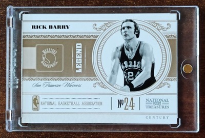 PANINI NATIONAL TREASURES 2010-11 LEGEND RICK BARRY CENTURY SILVER 1/10