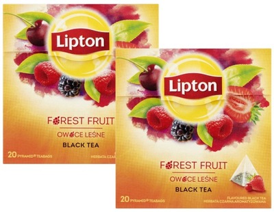 LIPTON Herbata Owocowa. Owoce Leśne. Piramidki 2x 20 szt. Ekspresowa