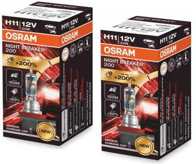 OSRAM ŻARÓWKA H11 12V 55 W PGJ19-2 NIGHT BREAKER +200% JAŚNIEJSZE ŚWIATŁO