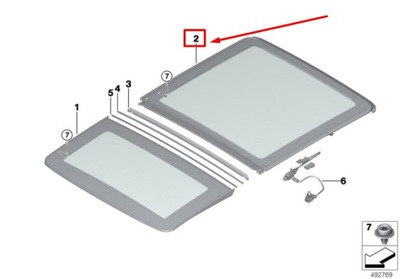 Bmw x7 g07 rear glass cover 54109466708 9466708 фото №1