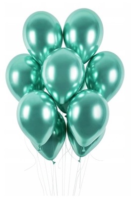 BALONY CHROME GREEN ZIELONY CHROM ŚREDNICA OK. 23 cm 15 szt.