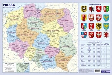 Podkładka na biurko Administracyjna mapa Polski KD