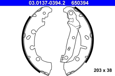 ATE 03.0137-0394.2 КОМПЛЕКТ КОЛОДОК ТОРМОЗНЫХ