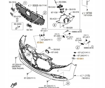 Оригинальный фиксатор датчика pts mazda 3 bp фото №1